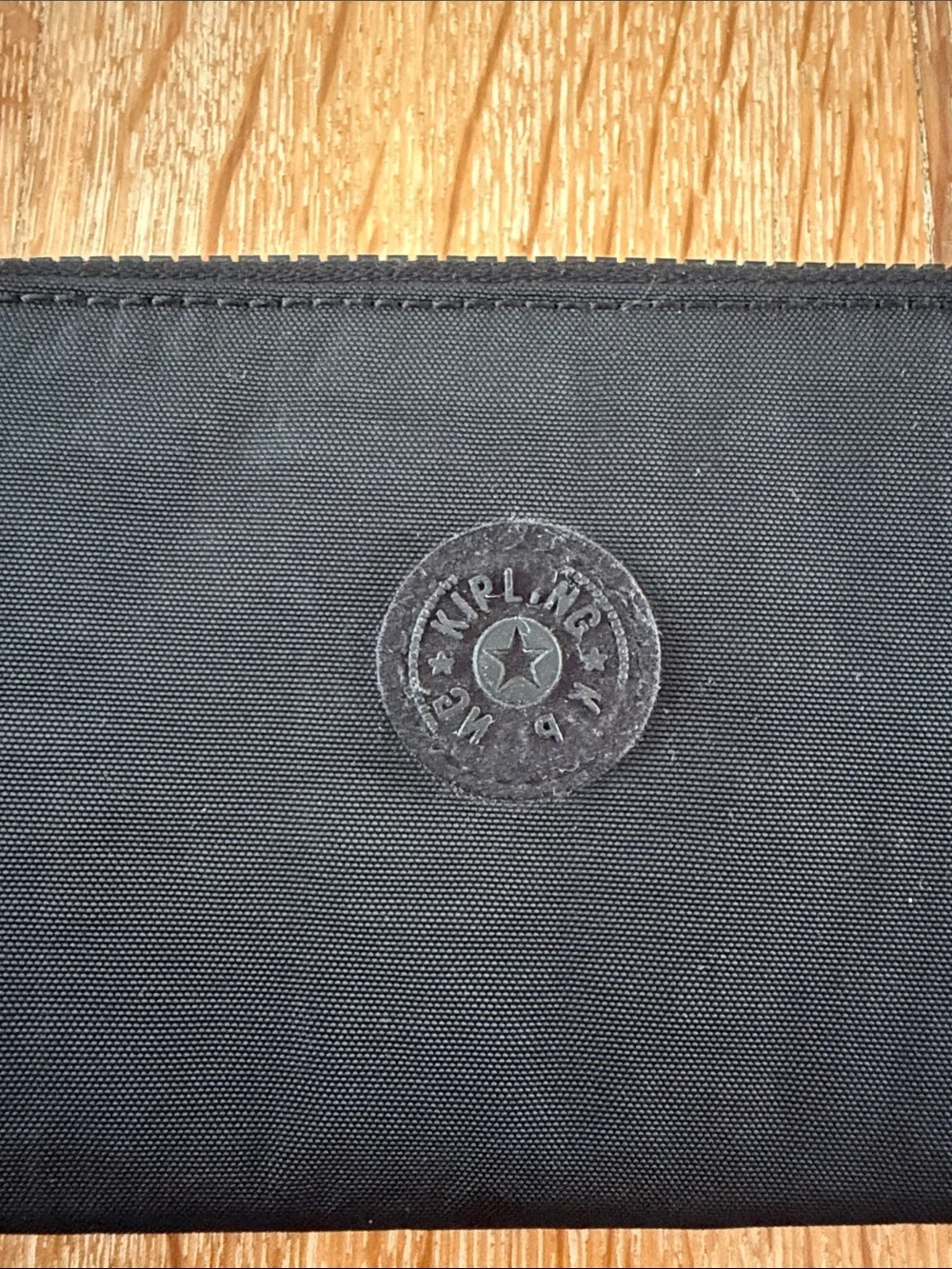 Kipling Black Zip Wristlet with Logo Emblem